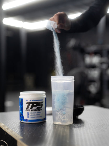 TPS Pre-Workout Blue Raspberry – Food Supplement with Caffeine (300mg) 30 Servings