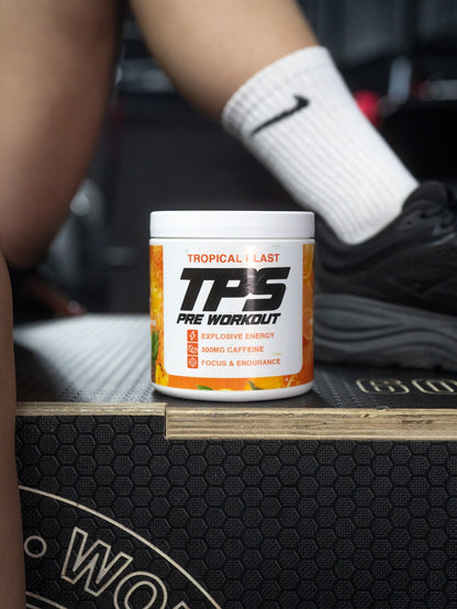 TPS Pre-Workout Powder Tropical Burst – Food Supplement with Caffeine (300mg) 30 Servings
